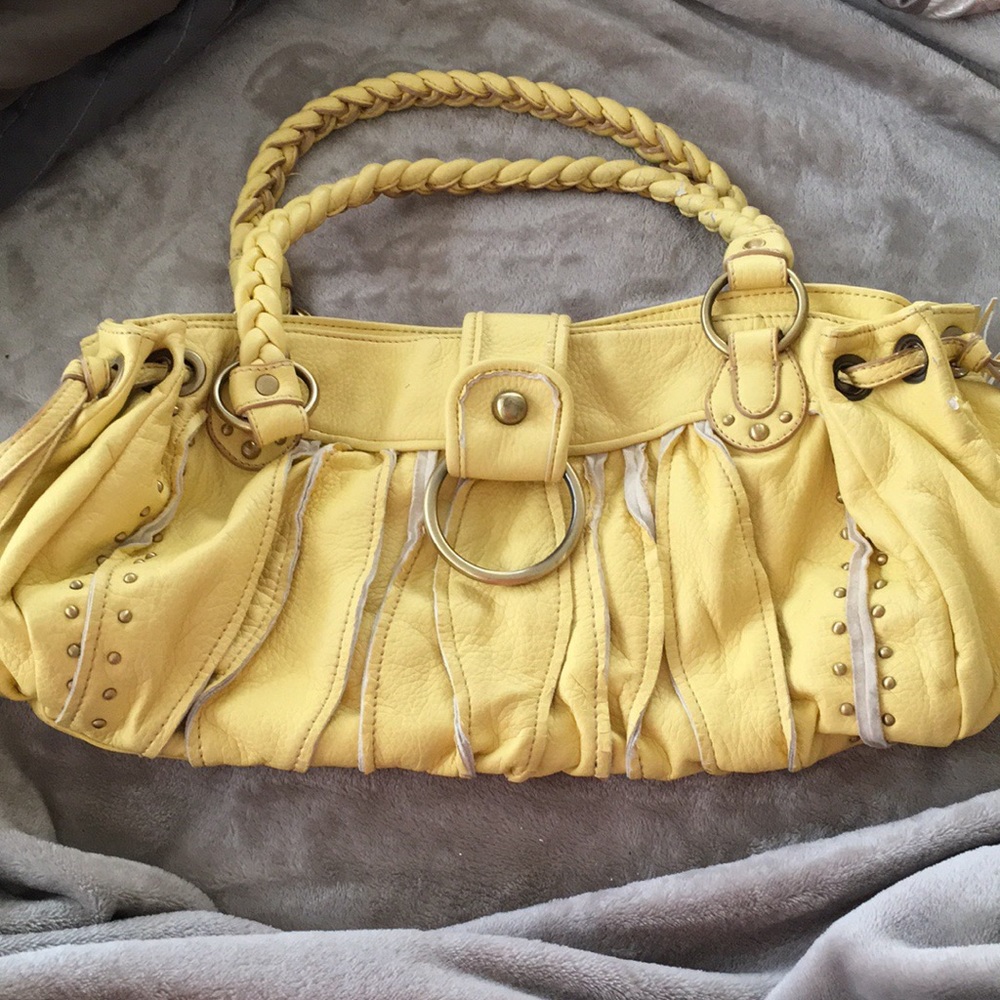 Melos bianco yellow vegan leather bag